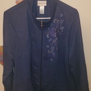 Alfred dunner blue jacket with bling